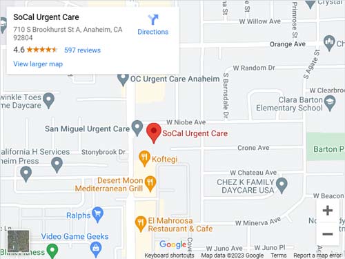 Get directions from your location to SoCal Urgent Care near Disneyland