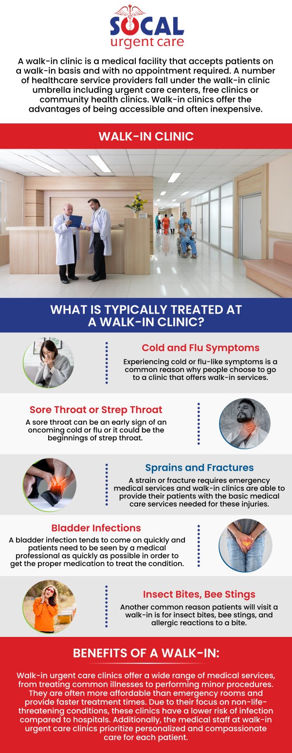A walk-in clinic provides a more affordable option for basic medical care than an emergency room. For common, non-threatening diseases, walk-in clinics offer a way to treat uninsured or underinsured individuals. Walk-in clinics typically don't accept appointments and provide care on a "first come, first served" basis. Together with services like immunization, physicals, and health screenings, they offer assistance for minor injuries and illnesses like the flu, cold treatments, or skin allergies. For more information, contact us or schedule an appointment online. We are conveniently located at 710 South Brookhurst St. Suite A, Anaheim, CA 92804 (less than 3 miles away from Disneyland). A walk-in clinic provides a more affordable option for basic medical care than an emergency room. For common, non-threatening diseases, walk-in clinics offer a way to treat uninsured or underinsured individuals. Walk-in clinics typically don't accept appointments and provide care on a "first come, first served" basis. Together with services like immunization, physicals, and health screenings, they offer assistance for minor injuries and illnesses like the flu, cold treatments, or skin allergies. For more information, contact us or schedule an appointment online. We are conveniently located at 710 South Brookhurst St. Suite A, Anaheim, CA 92804 (less than 3 miles away from Disneyland).