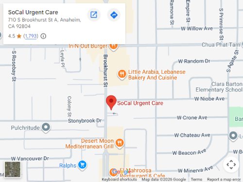 Get Directions to SoCal Urgent Care near Disneyland
